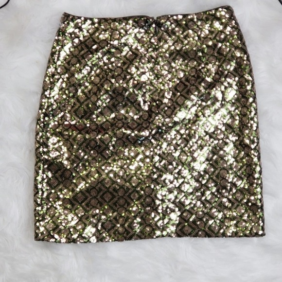 Banana Republic green and gold sequin skirt - Picture 3 of 6